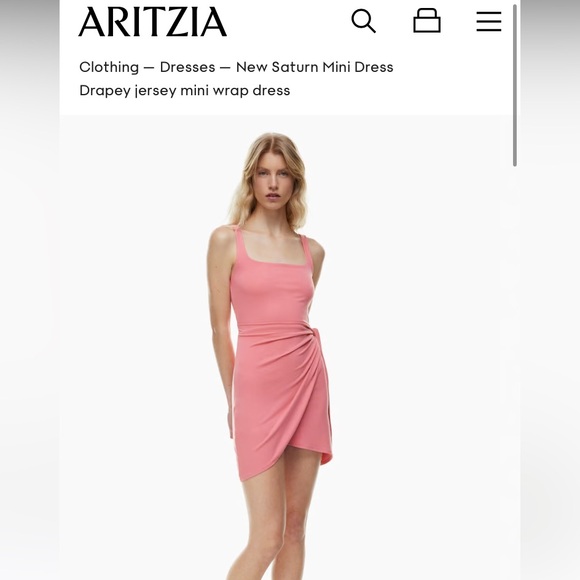 Aritzia Wilfred Saturn Wrap Dress - Pink, Size M - Picture 1 of 7